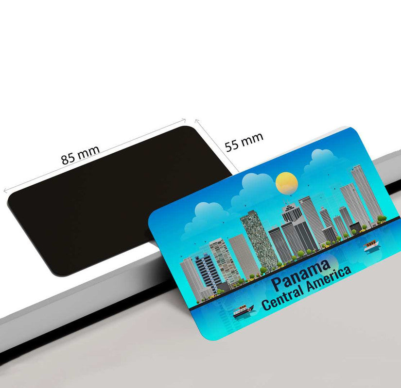 dhcrafts Rectangular Rubber Fridge Magnet / Magnetic Card Blue Central America Panama Design Pack of 1 (8.6cm x 5.4cm)